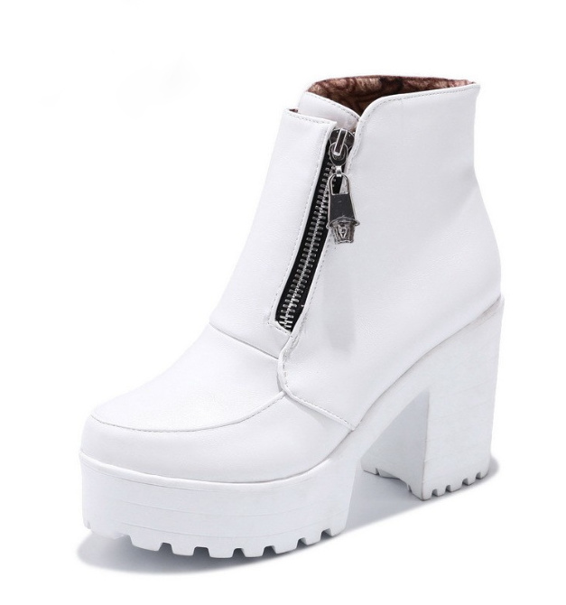 Plateau Braut Booties Bequeme Hochzeitsschuhe in Weiß