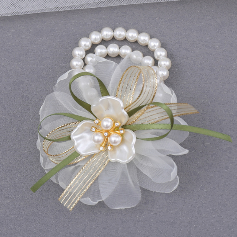 Blumen Braut Armband Elikapeka mit Perlenkette 