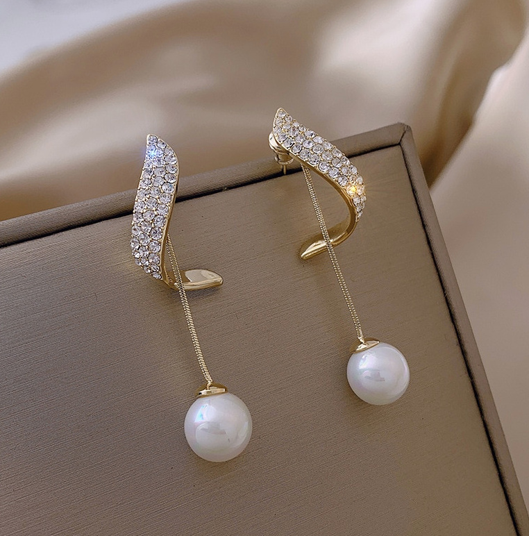 Klassische Elegante Perlen Ohrringe für die Braut