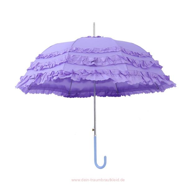 Brautschirm Regenschirm in Rosa mit Rüschen