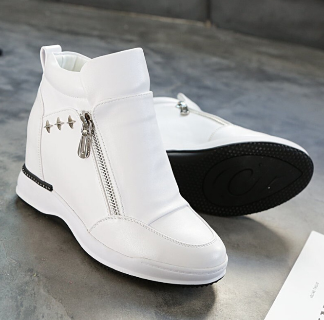 Plateau Brautschuhe Hohe Sneakers in Weiß für die Braut