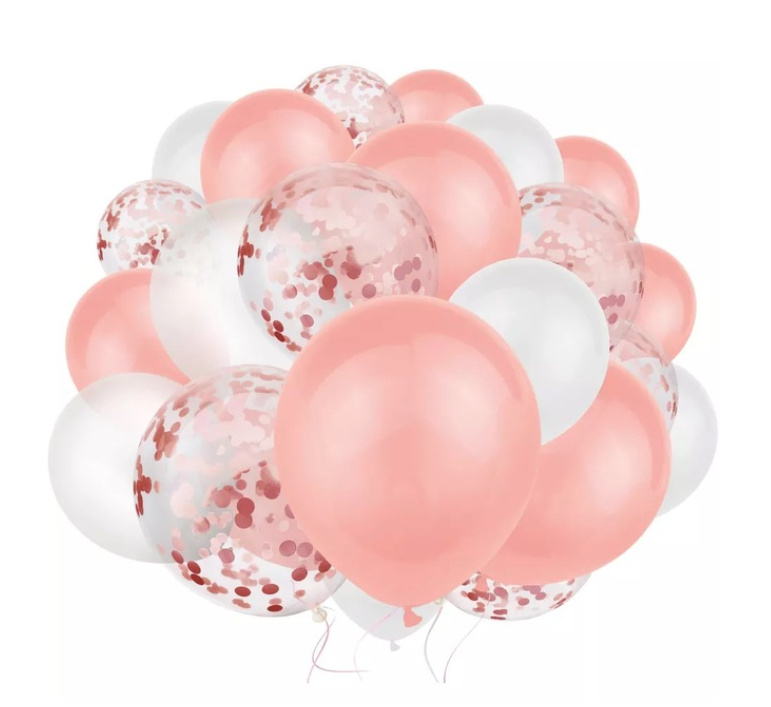 30 Stück Konfetti Ballon in Weiß Lachs Hochzeitsdekoration
