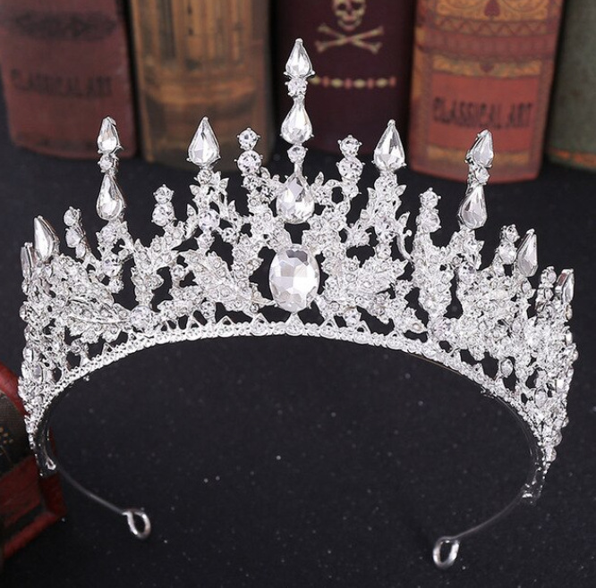 Luxus Braut Zubehör Kristall Strass Tiara Ada Silber