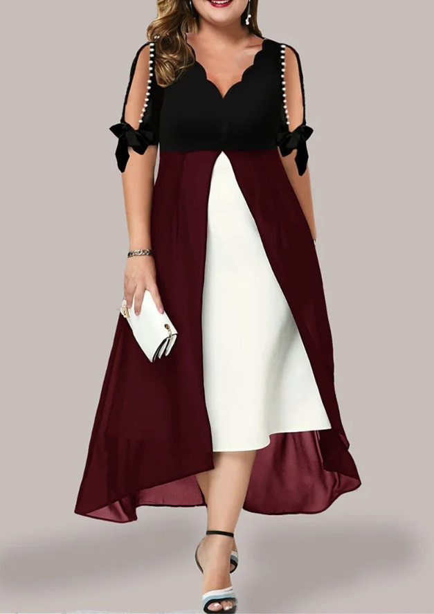 A Linie Kleid Elegant für Hochzeitsgäste Nikola Weinrot