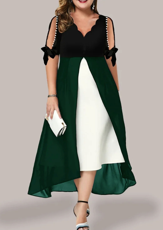 A Linie Kleid Elegant für Hochzeitsgäste Nikola Grün
