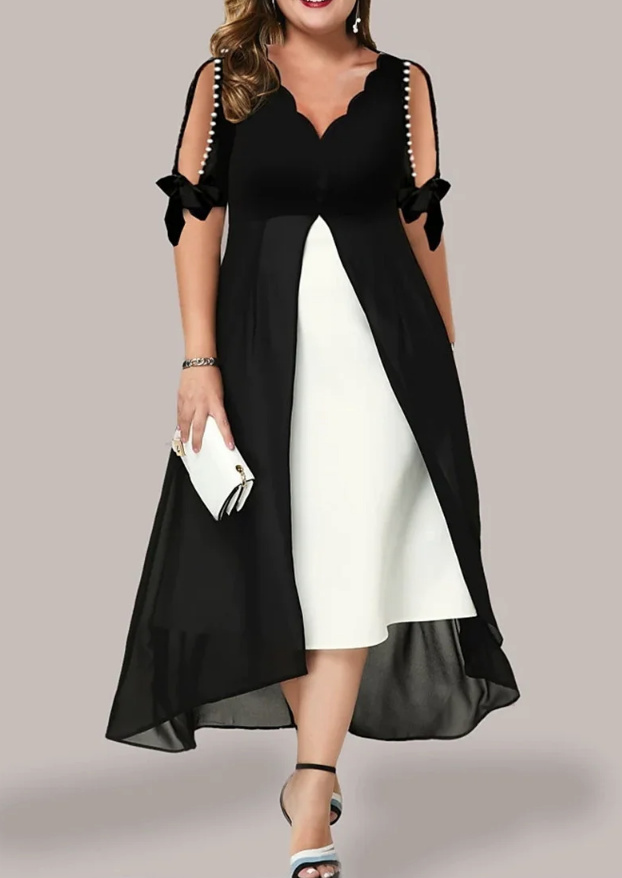 A Linie Kleid Elegant für Hochzeitsgäste Nikola Schwarz