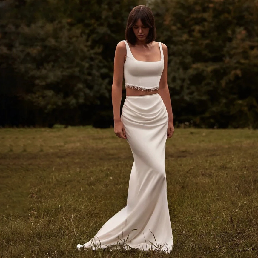 Zweiteiliges Fit and Flare Brautkleid Naemie mit Träger