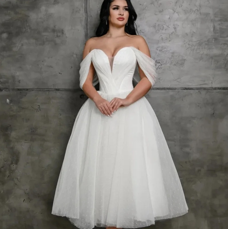 Petticoat Style Brautkleid Nanna Schulterfrei Knielang