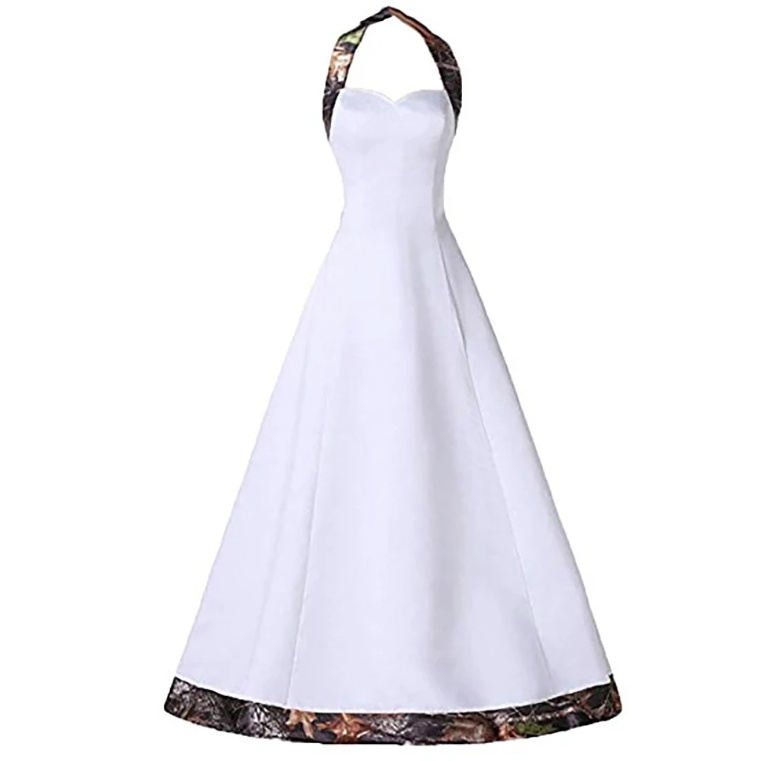 A Linie Neckholder Träger Brautkleid Mit Schärpe Bodenlang