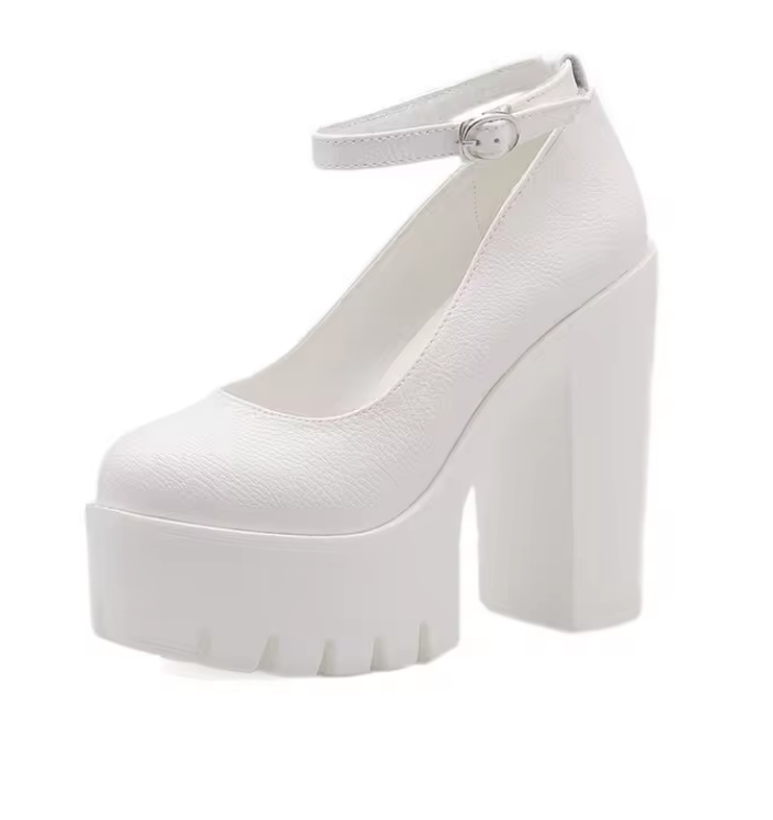 Plateau PU Leder Brautschuhe Bartolomea Hochzeitsschuhe mit Knöchelriemen