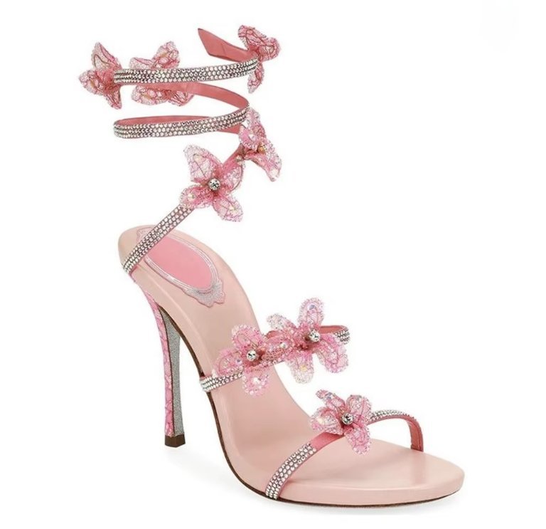 Römer Style Glizer Brautschuhe Hochzeitsschuhe mit Blumen