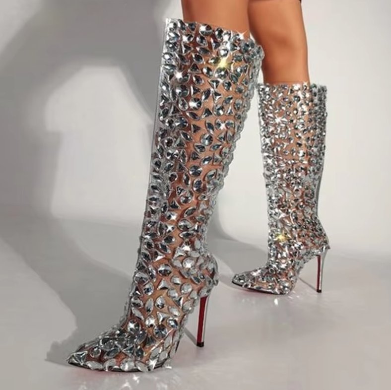 Glitzer Strass Braut Stiefel Charis