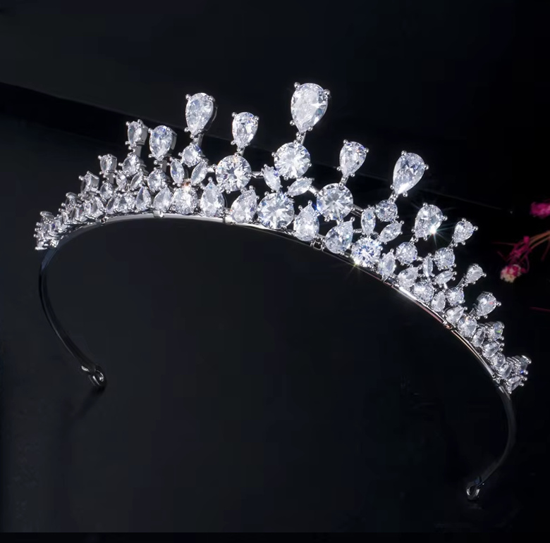 Königliche Braut Tiara Diadem Frantje Silber