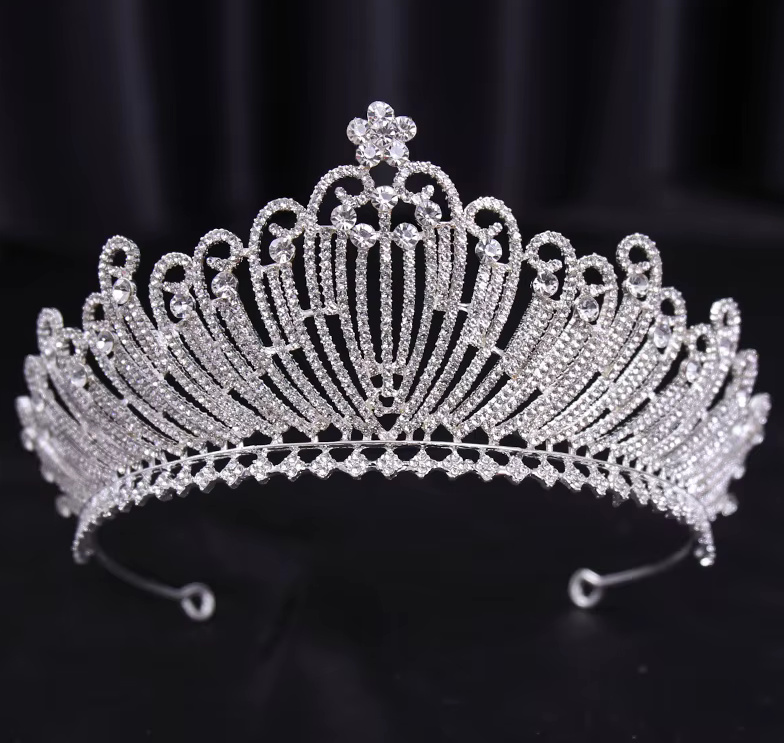 Silber Kristall Braut Tiara Diadem Colleen
