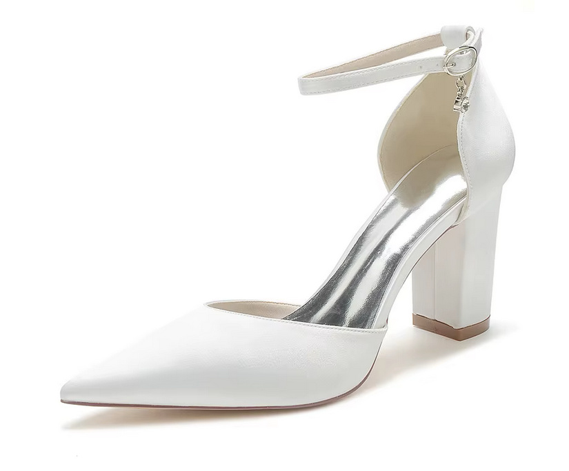 Blockabsatz Brautschuhe Gail Pumps für die Braut in Weiß