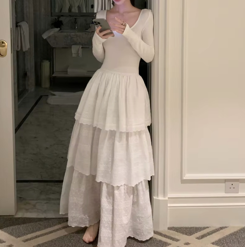 Boho Style Langarm Standesamt Brautkleid Gisela