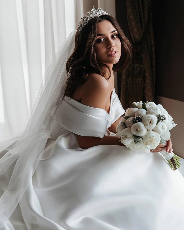 A Linie Brautkleid Idalina Schulterfreies Hochzeitskleid