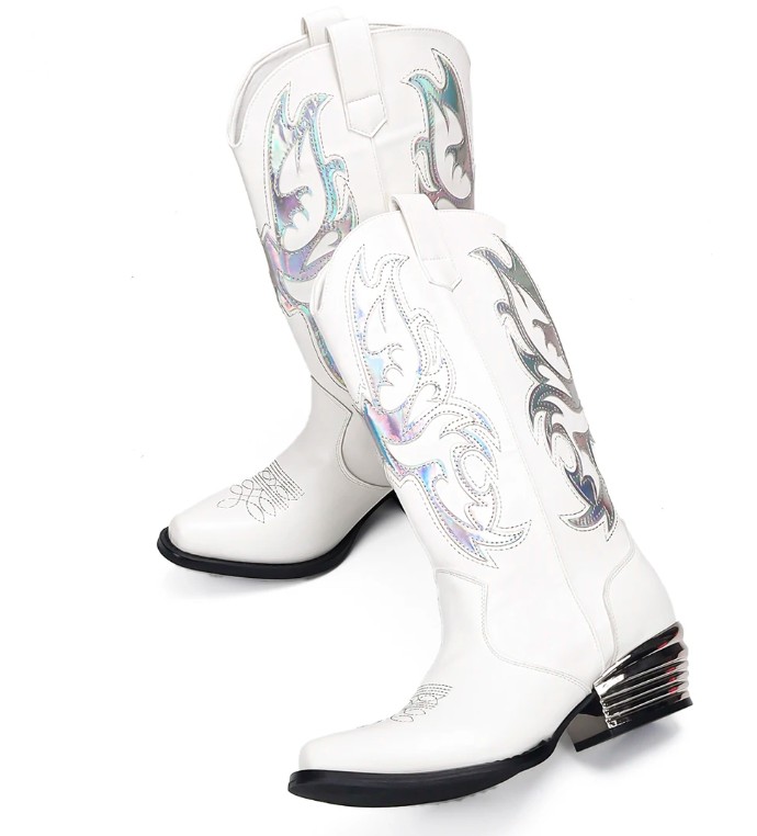 Brautschuhe Glitzer Western Cowboy Stiefel Immanuela mit Stickereien