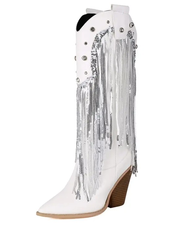 Pailletten Brautschuhe Glitzer Western Cowboy Stiefel Iolanthe