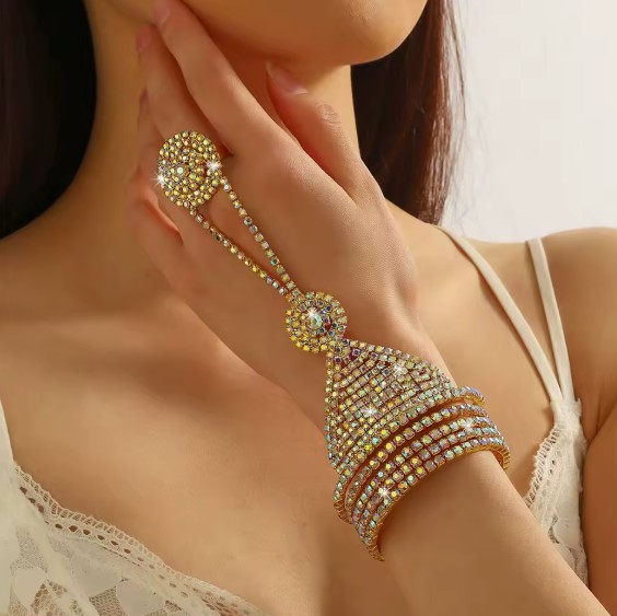 Strass-Fingerarmband für die Braut Ike Brautschmuck