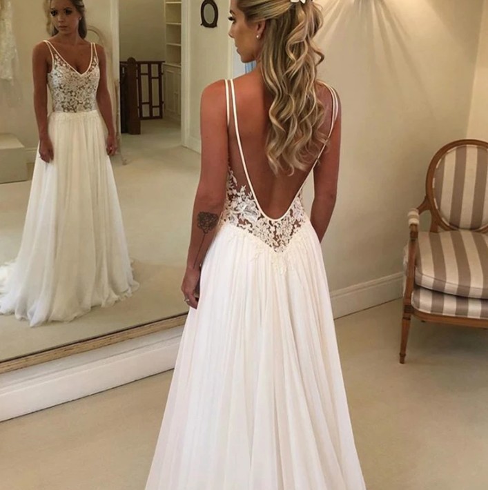  A Linie Brautkleid Imelda mit Spitze und Sexy Rückenausschnitt