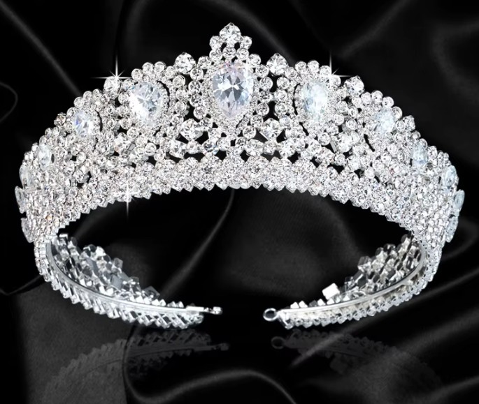Zirkonia Kristall Braut Tiara Diadem Invidia