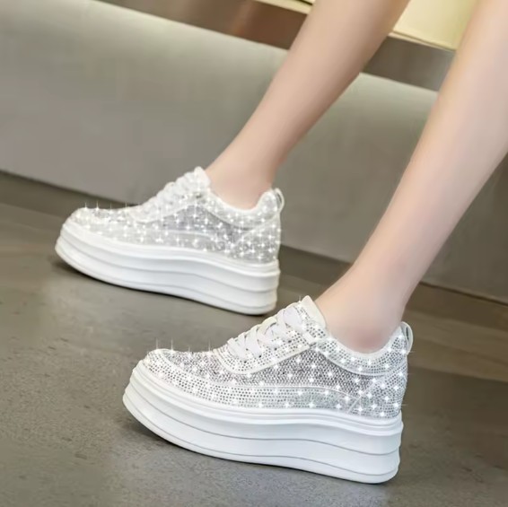 Plateau Braut Sneakers Hochzeitsschuhe Jeanine Weiß