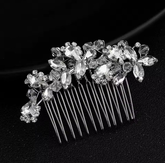 Blumen Braut Haarkamm Jenny mit Strass