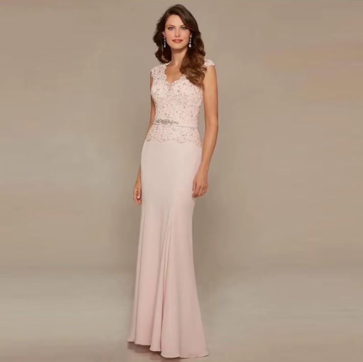 I Linie Abendkleid Indira Für Hochzeitsgäste Ärmellos mit Spitze