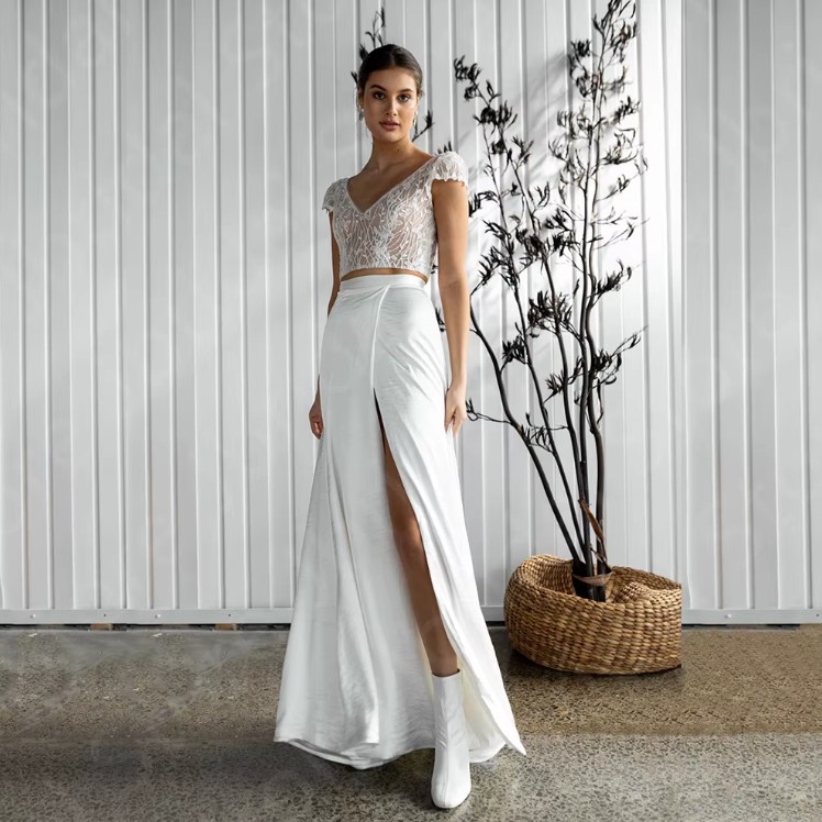  A Linie Boho Brautkleid Ira Zweiteilig