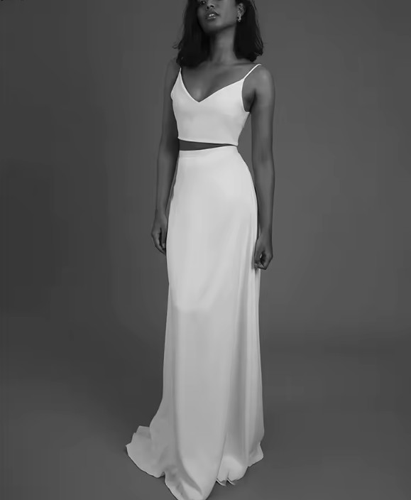 Schlichtes Satin Brautkleid Irma Zweiteilig