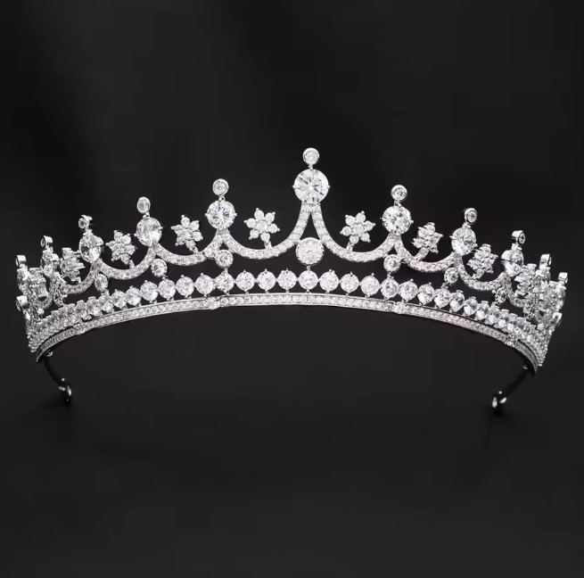Zirkonia Prinzessin Tiara Diadem Jaden für die Braut