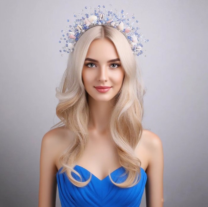 Meerjungfrau Braut Haarschmuck mit Muscheln und Perlen