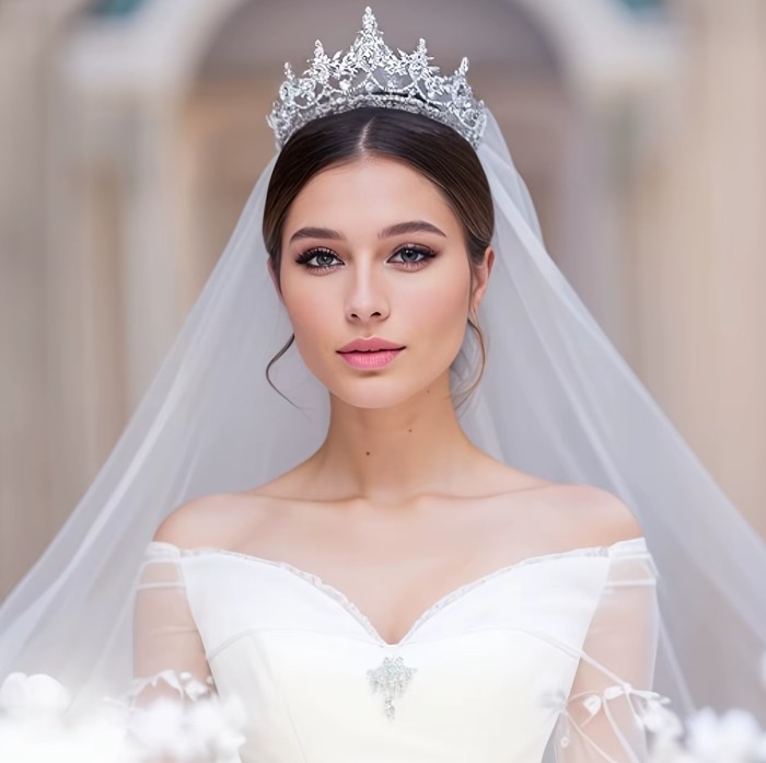 Prinzessin Braut Tiara Jamila Silber