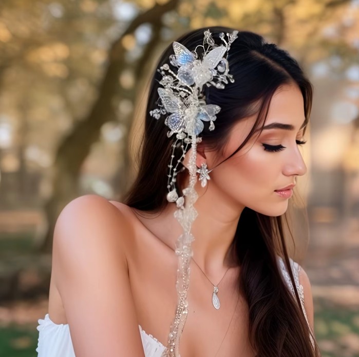 Prinzessin Schmetterling Braut Kristall Haarschmuck