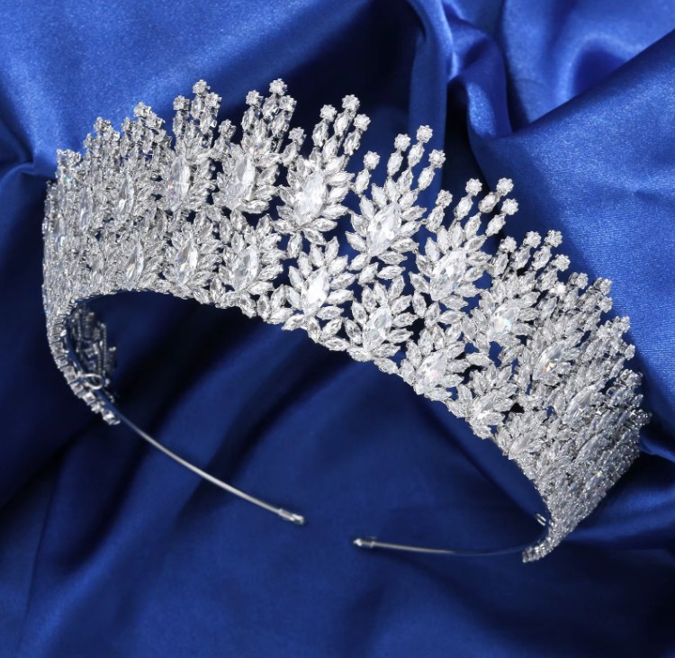 Zirkon Braut Tiara Diadem Janis Silber