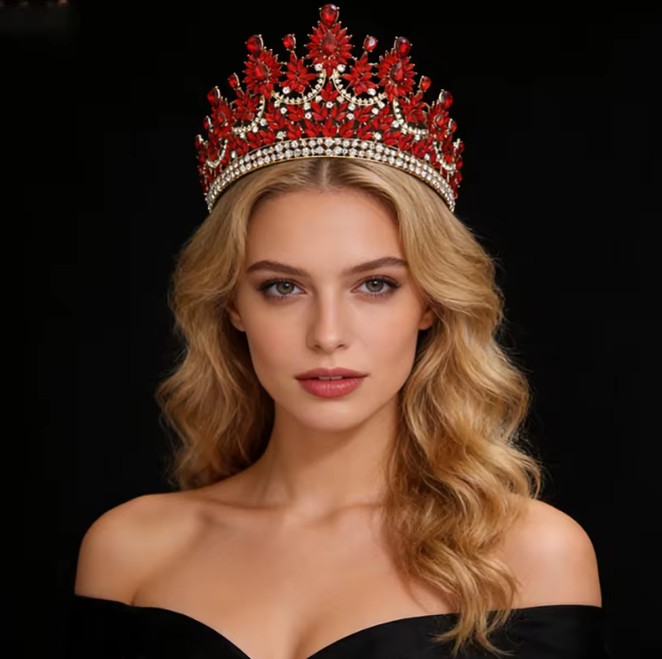 Edle Strass-Prinzessinnen-Tiara – Funkelnde Krone für Braut, Hochzeit & Prom Queen