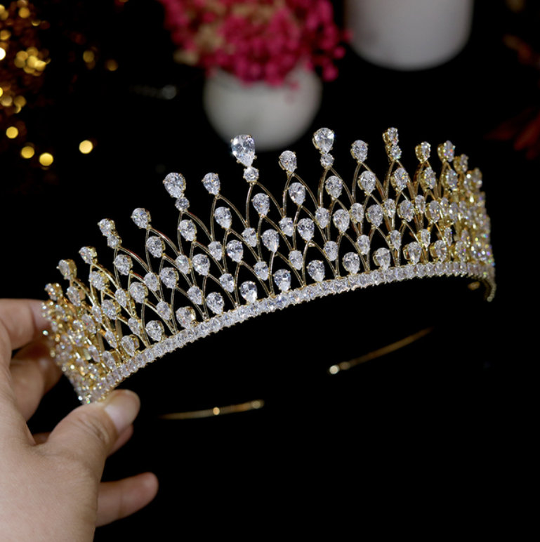 Prinzessin Kristall Zirkonia Braut Diadem Tiara Claire