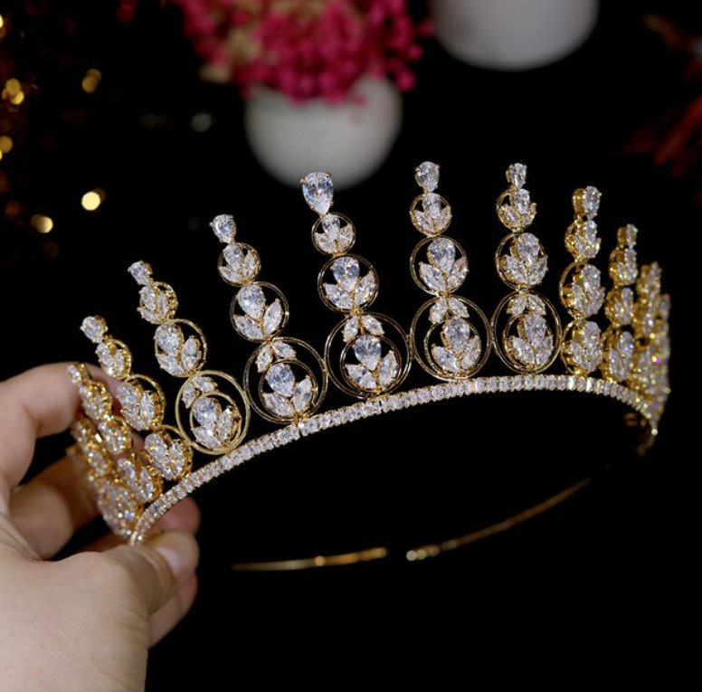 Prinzessin Kristall Zirkonia Braut Diadem Tiara Chandra