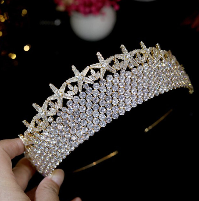 Prinzessin Kristall Zirkonia Braut Diadem Tiara Cordula