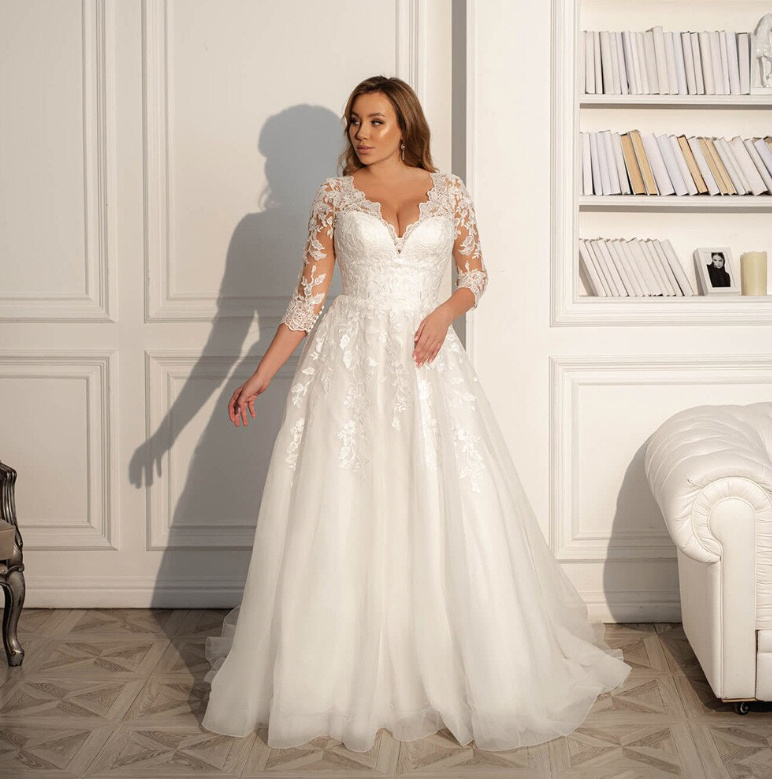 A Linie Brautkleid Charis mit Ärmel und Schlitzen Schleppe Bodenlang