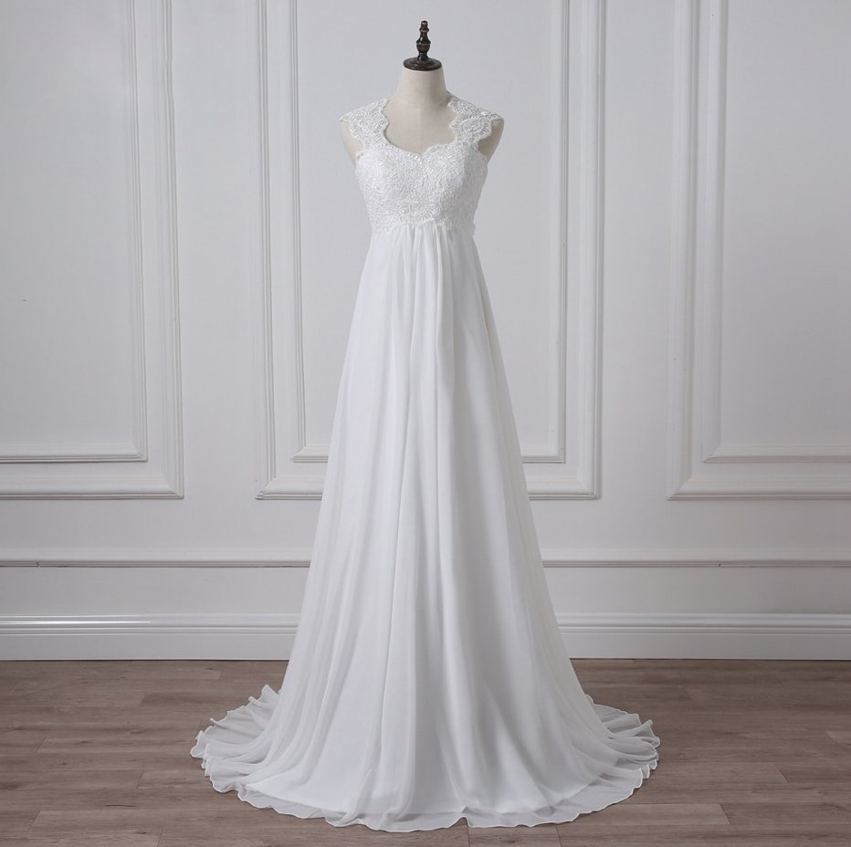 Empire Brautkleid Cassidy mit Träger aus Spitze Lang