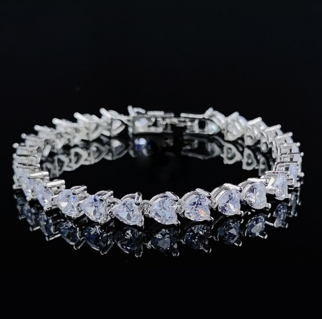 Luxus Herz Braut Armband Devi Silber