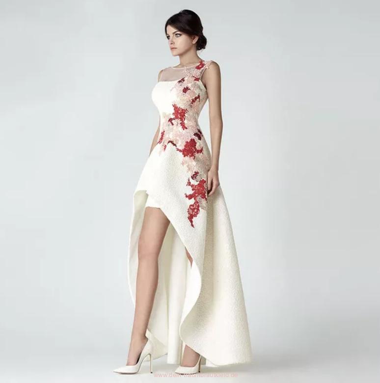 Brautmode 2025 A Linie Vokuhila Brautkleid Vorne Kurz Hinten Lang mit
